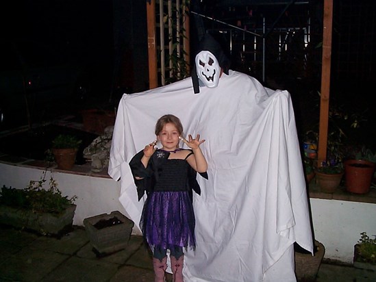 Grandad the ghost with Sophie the witch