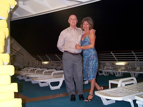 Ron and Christine on their cruise 