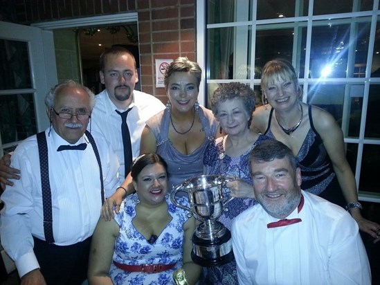 Ray and the cast of Irena’s Vow at the Play of the Year awards 2014. We won the Belper Cup which is the adjudicators award. 