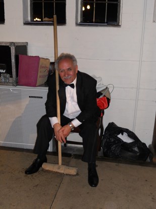 Typical Ray, beautifully dressed but ready to help clear up.  Dinner dance, Holy Cross