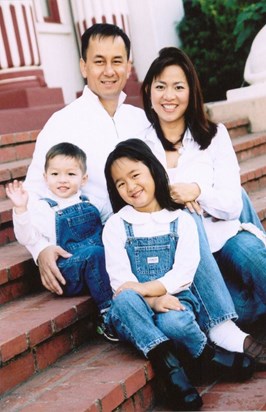 Suong, husband and children