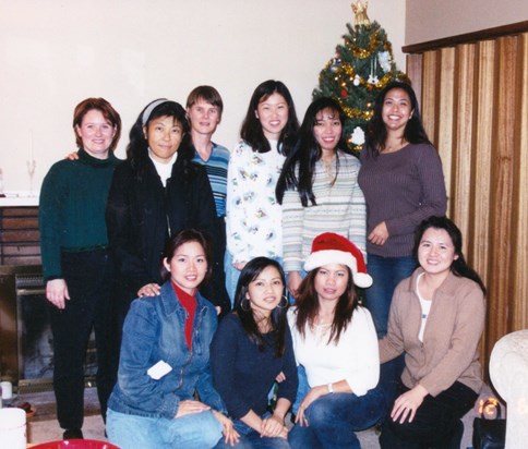Suong (left, first row) and friends