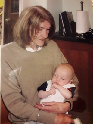 Paddy with her youngest grandchild, Archie, 2006