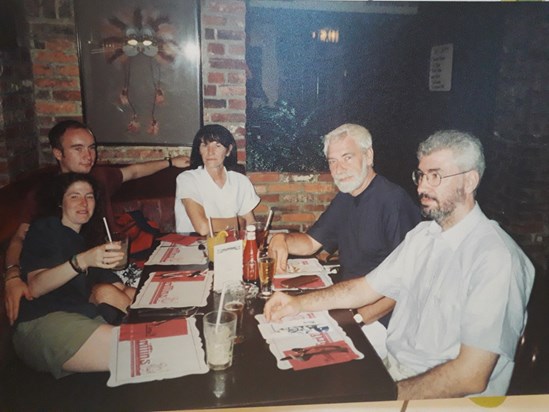A meal out in Washington around the time of Michael and Susan's wedding