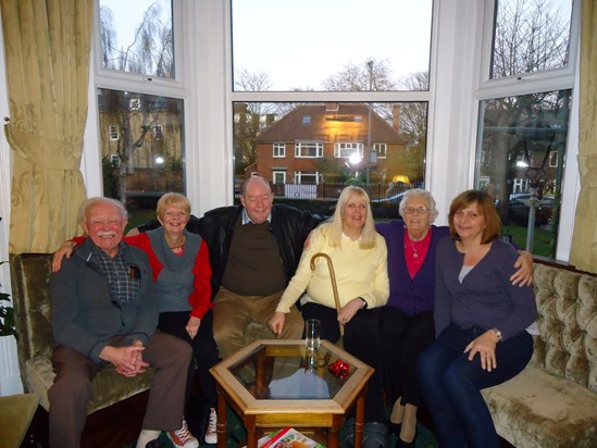 Catherine and Harry with daughters, Sue, Shelagh, son-in-law, Trevor and Diane