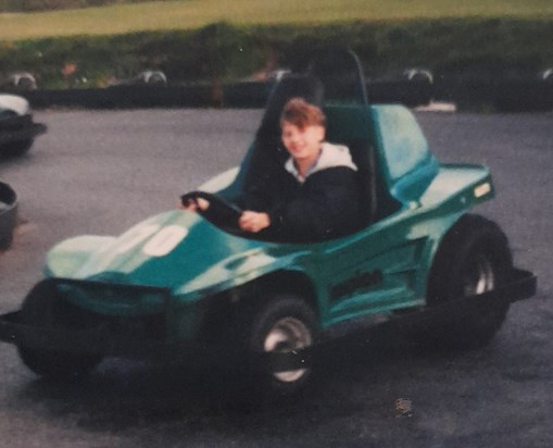 Philip in his first car