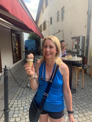 Enjoying an ice cream in a small village in the German countryside