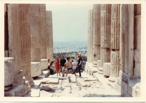 Acting the goat on Athens Parthenon - July 1970