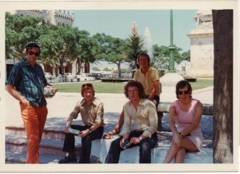 Gordon with Bob, Bid Dave and Wee Dave in Menorca - July 1970