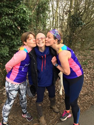 Carol met Sam & Lou after a half marathon training session. We wore our PCUK running vests ??