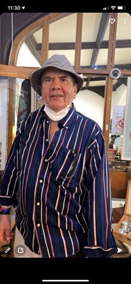 Dad trying on hats at a vintage fair❤️