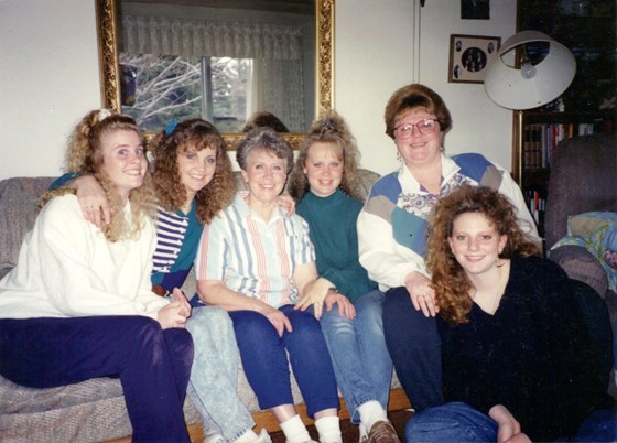 Blast from the past.  Shannon, Carolyn, Grandma, Tina, Jackie, Jenn