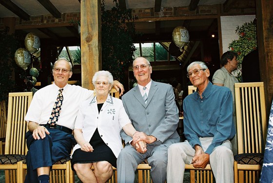 Reg with his loving family. Siblings, Jim, Connie, Reg and Bryan.