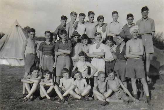 Dad   Llangattock Farm in Penpergwn in 1943 (front row 3rd from left)