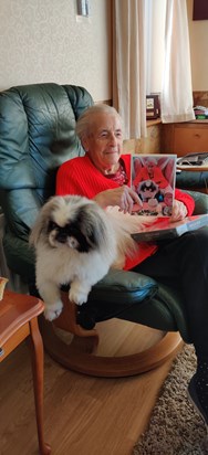 Beryl with her favourite, Harley, Christmas 2019