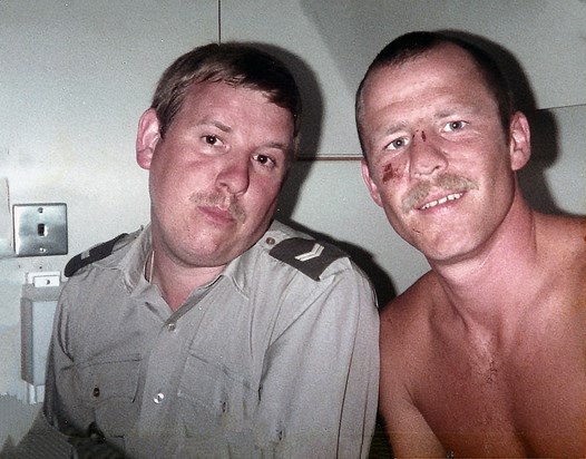 Steve on the SS Canberra 1982 with Bryan "Billy" Walker, RIP , my friend, Irfon "Taff" Higgins