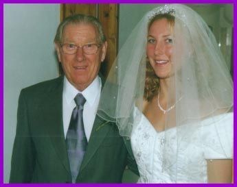 Jenna's wedding day. The proud granddad!