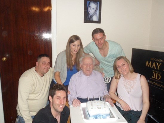 With the Grandchildren, Christian, Carl, Stefan, Sam and Stacey