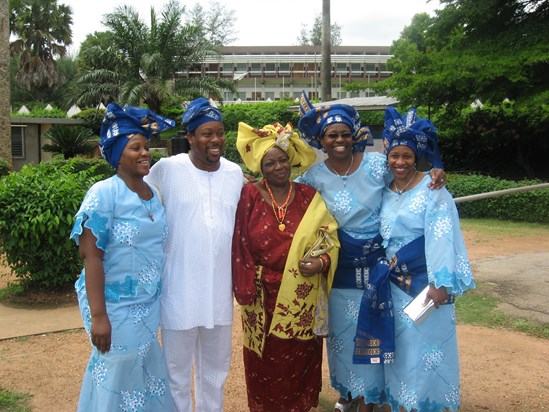 Iyetade (left), brother Makin, mom Mrs Olayide Soyinka & sisters Moremi and Peyi