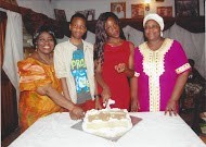 Iyetade with her daughter Oreofe, her son Adeoto, and Granny