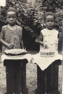 Iyetade and sister Peyi as young children.