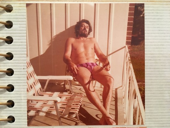 Dad sunbathing 1970s