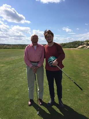 Gramps and Tom on Brancaster Golf Course