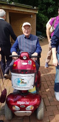 Having a great time on an electric scooter at Paignton Zoo!!