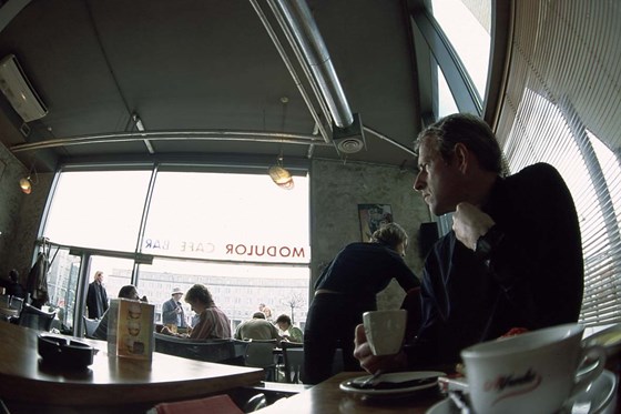 In cafe Warsaw 2003