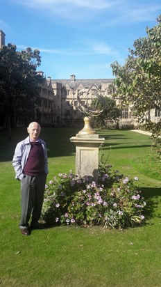 Tad back at Merton College, Oxford, 2018