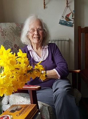 Grandma and some lovely spring daffodils 