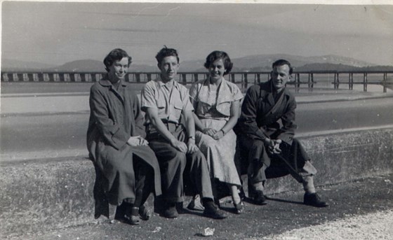 With Cath and Geoff Pearson at Arnside from left Cath, Frank, Dorothy, Geoff