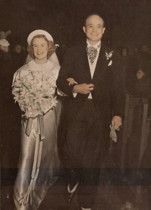 Bug and Frank on their wedding day