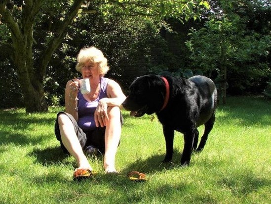 Gillian with her 'Rushpup'. She loved that dog.