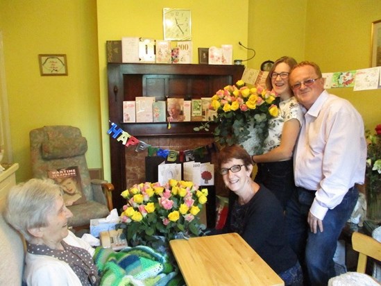 100 roses all the way from the IOW with Rosalind, Alice and David