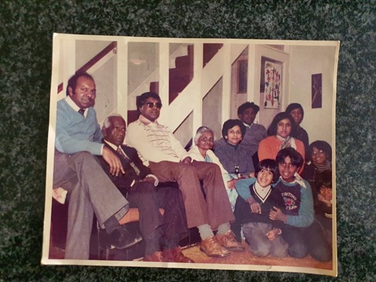 Family gathering in the 70s in Ham, Surrey.