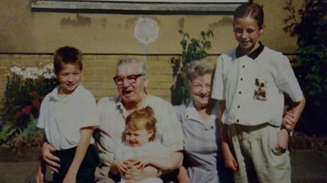 With the grandchildren - Greg, Vikki and Barry