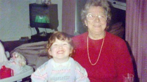 My granny and me on my 3rd birthday
