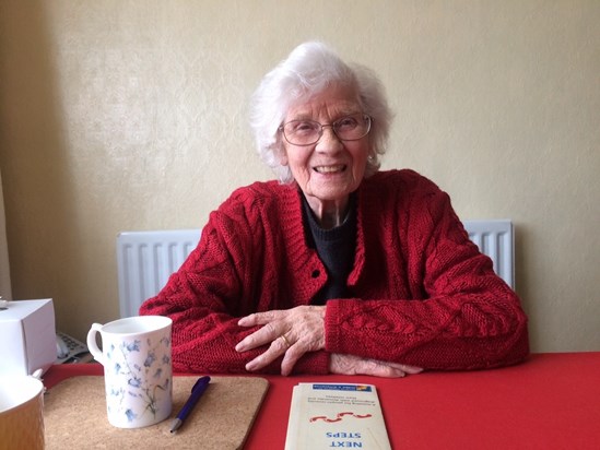 Mum at the table, taken in April 