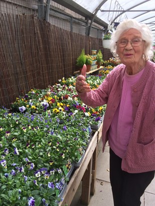We'd  gone out for a coffee but the garden centre didn't have a cafe!  She loved flowers. 