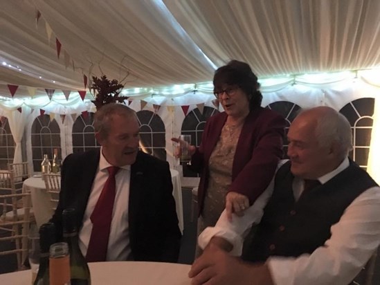 John, Jackie, Dave at Joseph and Jenny’s Wedding