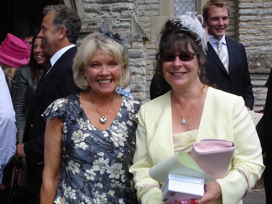 This is one of my favourite photos of Jackie and me. I know she loved it too. It was taken outside Great Alne Church at Thomas and Sara's wedding in August 2007.