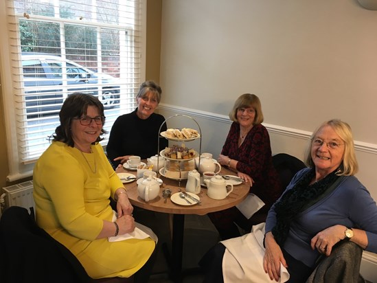 The 4 Js enjoying a birthday tea , February 2018