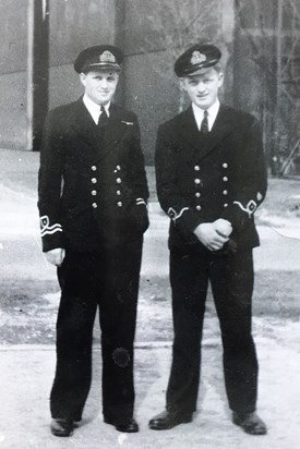 Noel with his brother Keith - Navy lads - c1944