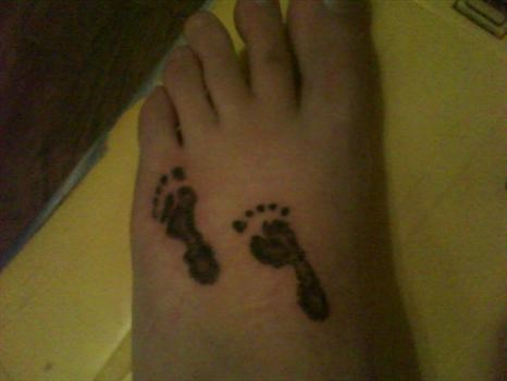 Jakes footprints on my foot