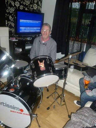 Dad on drums