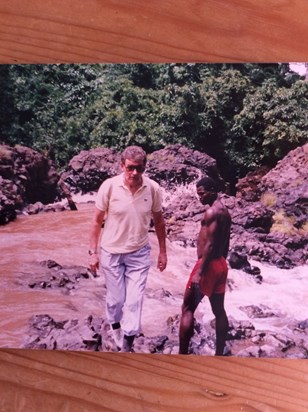 2E25B6BE 978E 437F B0A4 8E867AA159ADAt the Chutes d’Ecom, Cameroun, location of the Greystoke  film, 1993. An interesting trip up country with Jim and Judy, which we really enjoyed. Adrian and Angie Hughes 