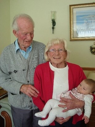 The proud Great Grandparents meeting Chloe their first great grandchild. IMG 20211229 WA0000