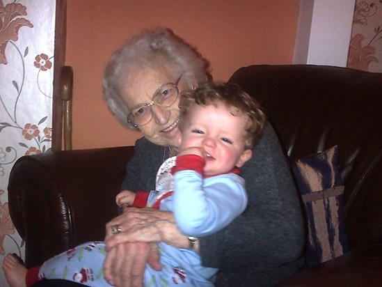 Nan and her great grandson at Christmas
