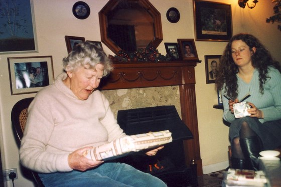 Barbara and Becky at her bungalow in Topsham Christmas 2006.